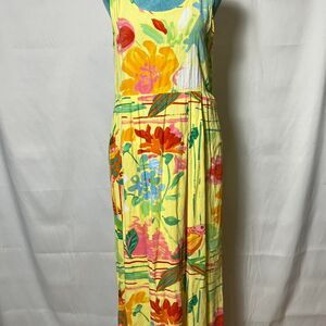 Vintage 90s Jams World Artsy Floral Maxi Dress medium